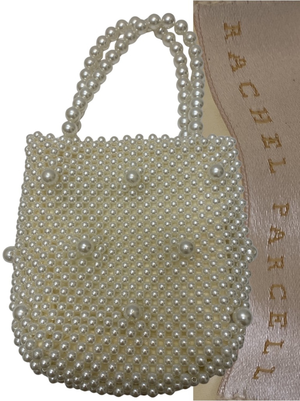 RACHEL PARCELL Mini Beaded Top Handle Bag